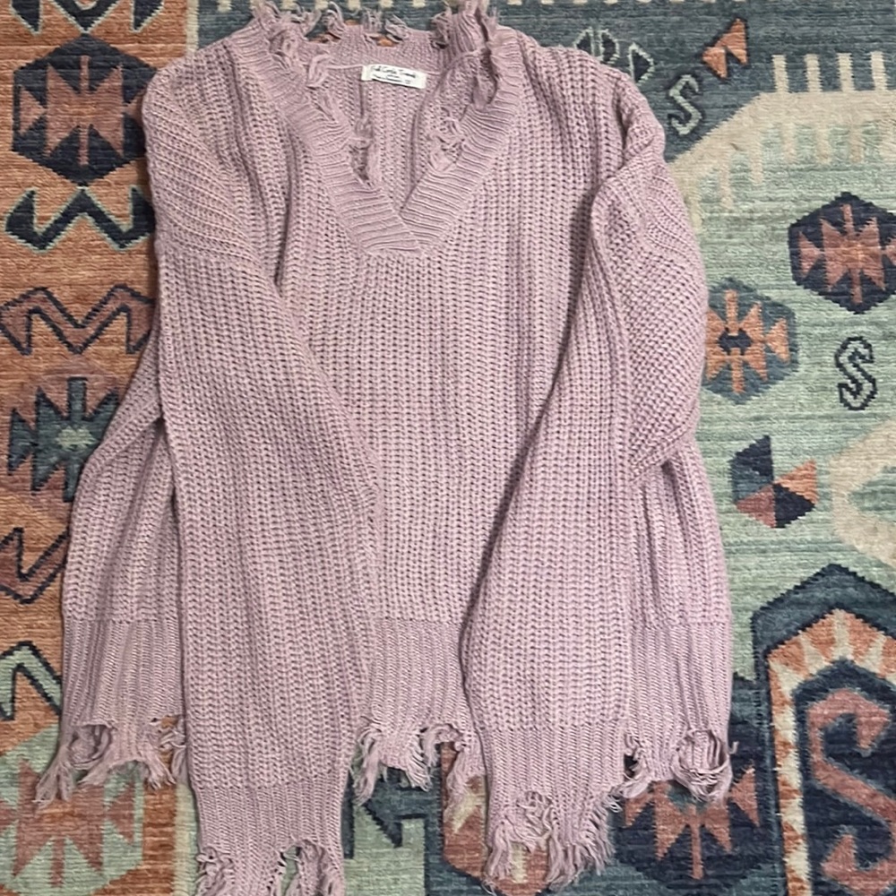 Womens distressed sweater